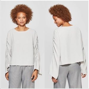Beautiful, Flowy, Rouched, Silver Prologue Blouse